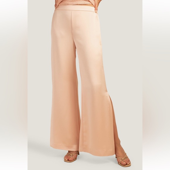 Trina Turk Pants - NWT Trina Turk Sz XL Sunset Wide-Leg Satin Pants in Blush Pink